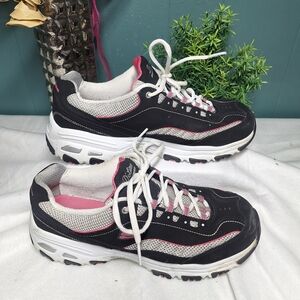 Skechers Black and Pink Women's Sneakers